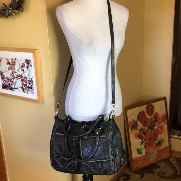 CRIZZAPI Bolsas Brazil Thick Pebbled Leather Zipper Detail Motorcycle Pouch LUXE - Picture 5 of 16